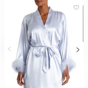 Something blue satin robe - brand new with tags